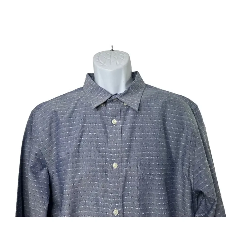 Banana Republic Blue & White Long Sleeve Button Up Shirt Men's XL